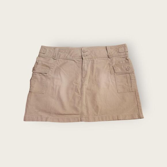 Vintage Y2k early 2000s Old Navy tan low rise preppy cargo mini skirt Size 14 - Picture 1 of 5